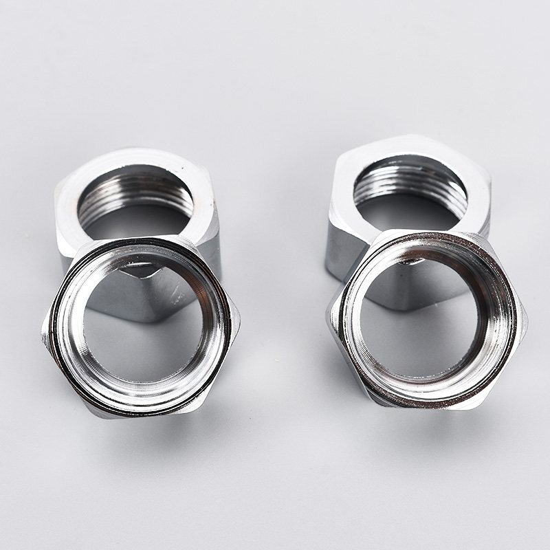 不锈钢波纹管水管管用4分六角螺母螺帽加厚电镀螺母