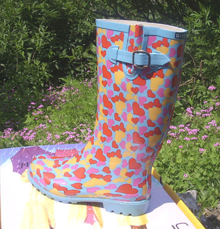 爱心女士高筒雨鞋春秋雨靴时尚新款水鞋套鞋雨鞋