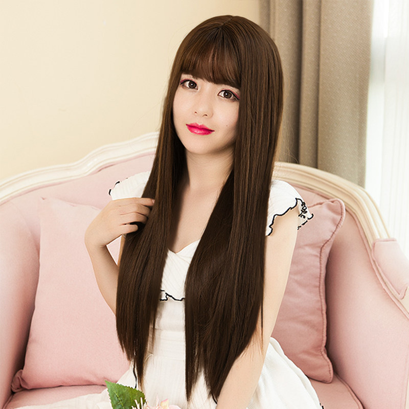 假发长直自然自然学学生圆脸气质时尚可爱甜美直发片