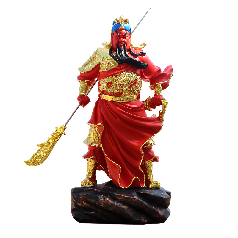关公像家用保平安摆件树脂佛像横刀关公19寸新款武财神关二爷神像