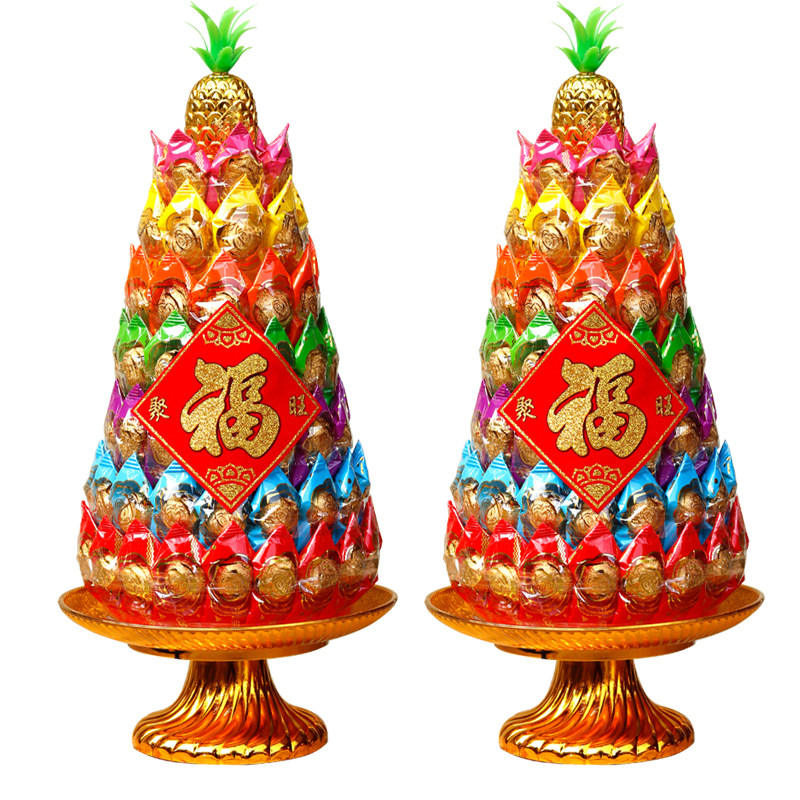 莲花糖塔闽南台湾潮汕拜佛糖塔专用烫金福字旺字贡品