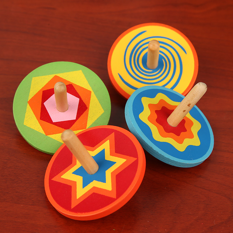 陀螺木质玩具手动儿童旋转传统小玩意幼儿园礼物陀螺