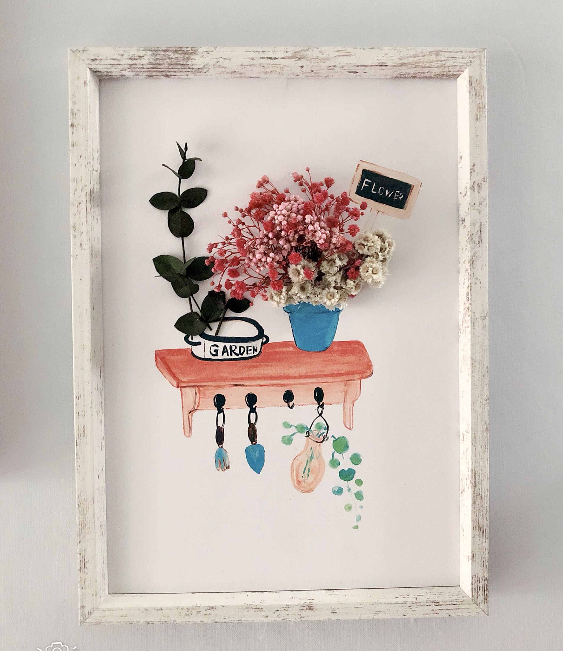 乡村清新ins立体干花相框装饰画相片墙壁壁饰壁饰