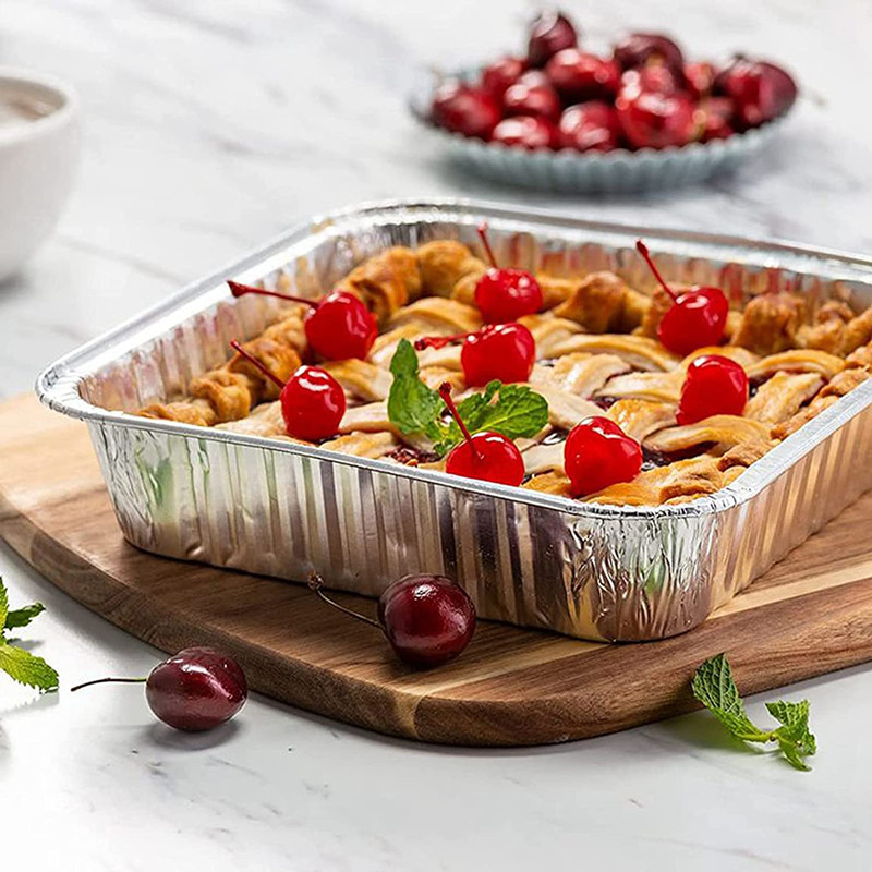 锡纸盘食品级耐高温家用方盘烤箱鸡翅蛋糕空气炸锅烘焙烤盘铝箔盘