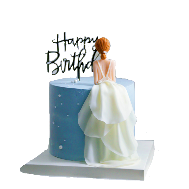 帝欧女神闺蜜高级翻糖人偶背影生日蛋糕小红抖音新鲜生日蛋糕