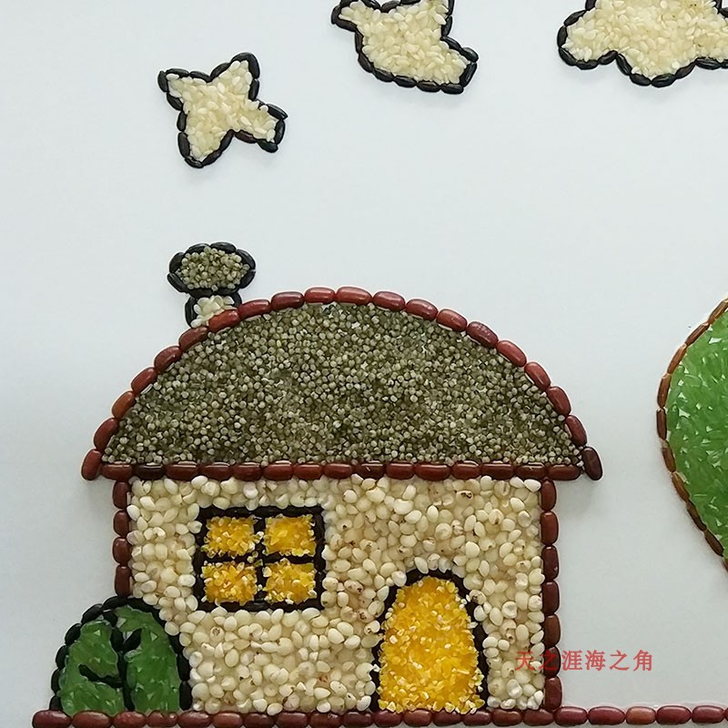 手工小学生儿童活动亲子暖场贴画粘贴杂粮豆子手工创意粘贴类