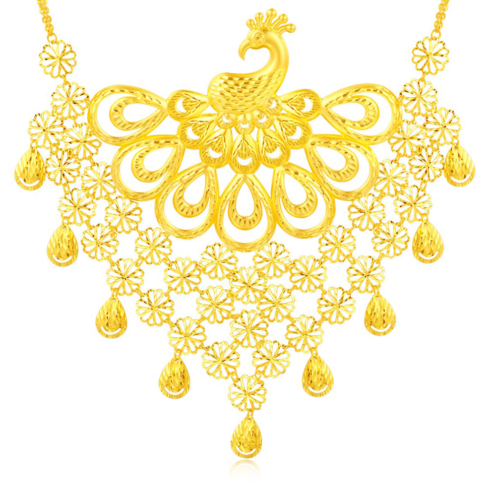 出租9999足金金凤凰件套时尚结婚嫁娶套装项链颈饰