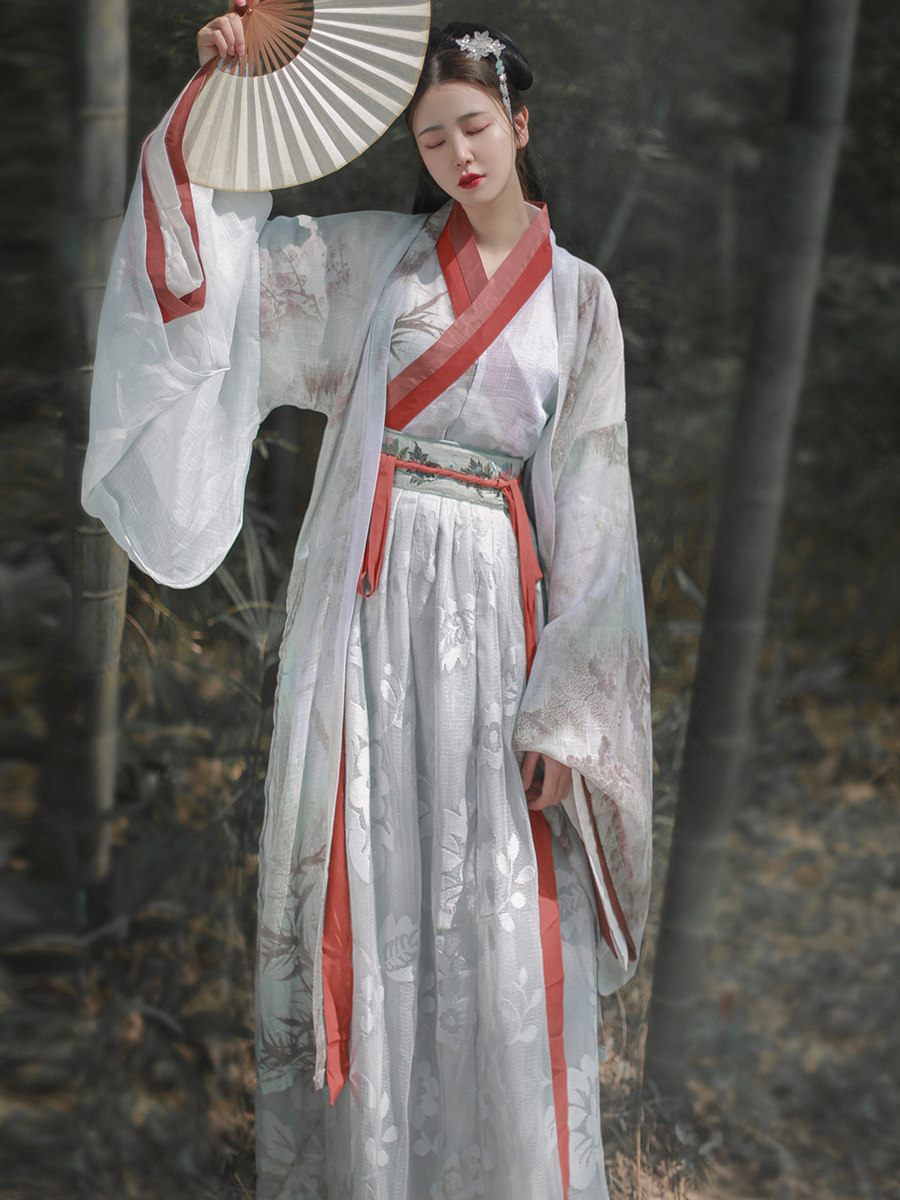 魏晋风汉女学生日常齐腰襦裙整套秋装中国国风民族服装