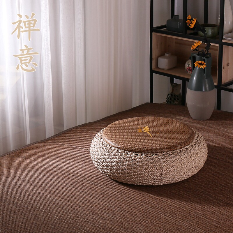 蒲团藤编打坐禅修地板坐墩坐垫禅意拜佛养生蒲团