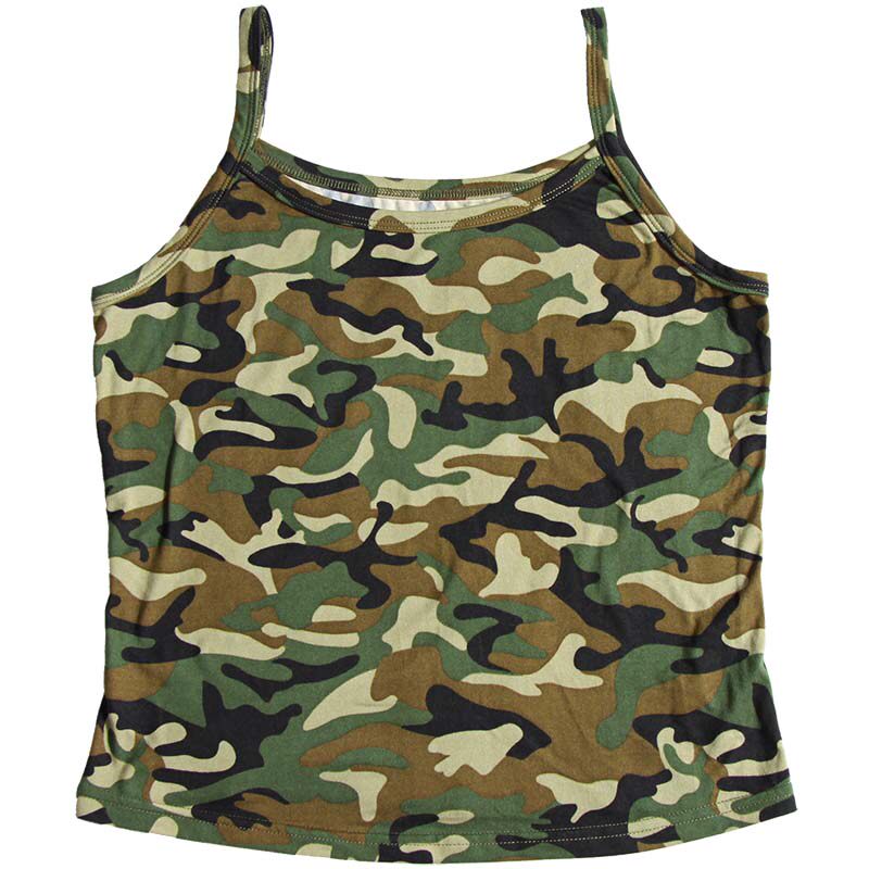 性感短款弹力迷彩吊带背心夏季外穿秋冬内搭背心吊带