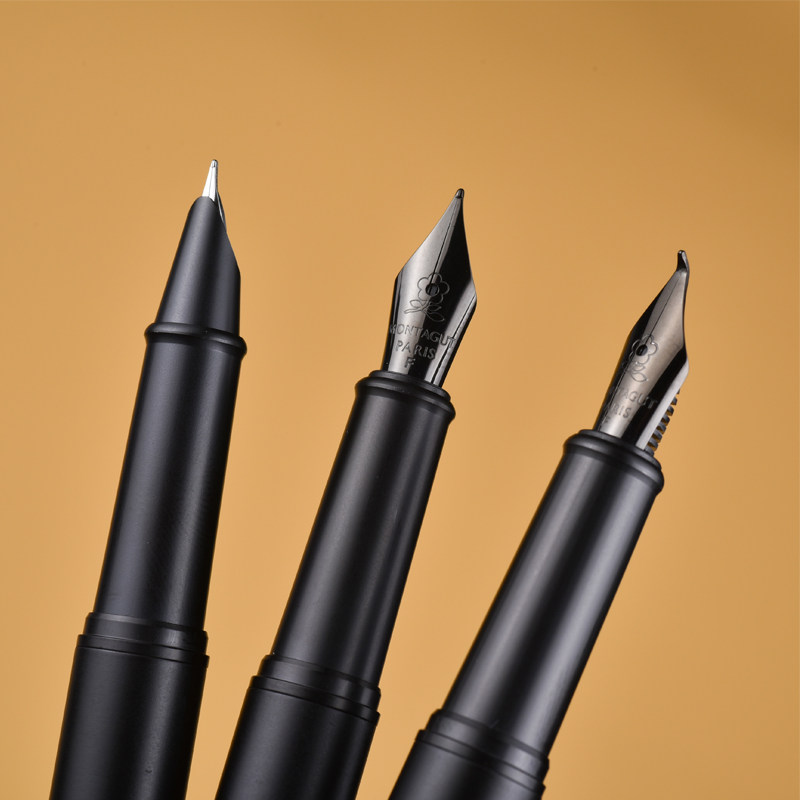 法国梦特娇学生钢笔黑色038特细练字签字笔弯头钢笔