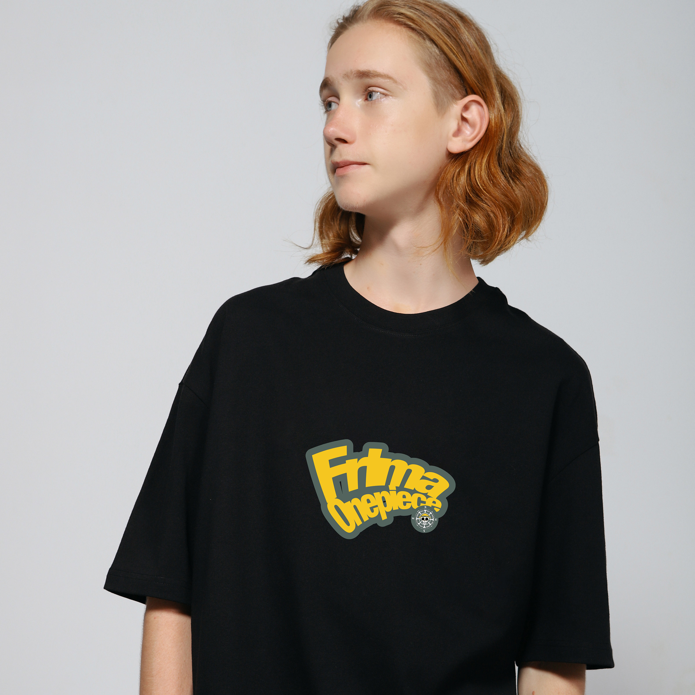 frlma海贼王恤男联名衣服路飞潮牌宽松漫威情侣装t恤