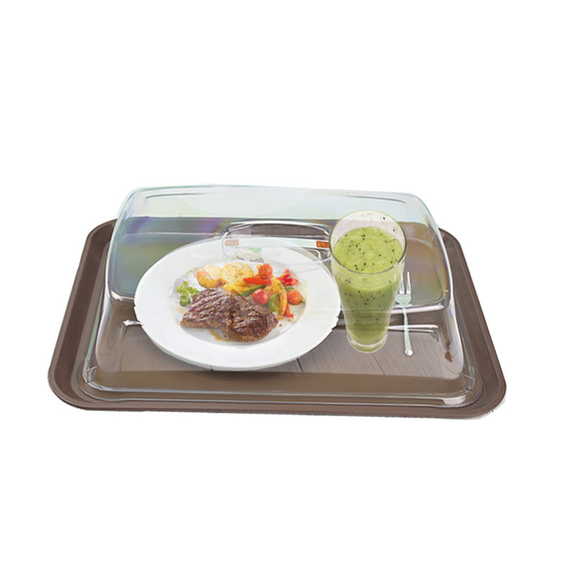 盘带盖子酒店饭店餐厅托盘长方形防滑上菜传菜盘
