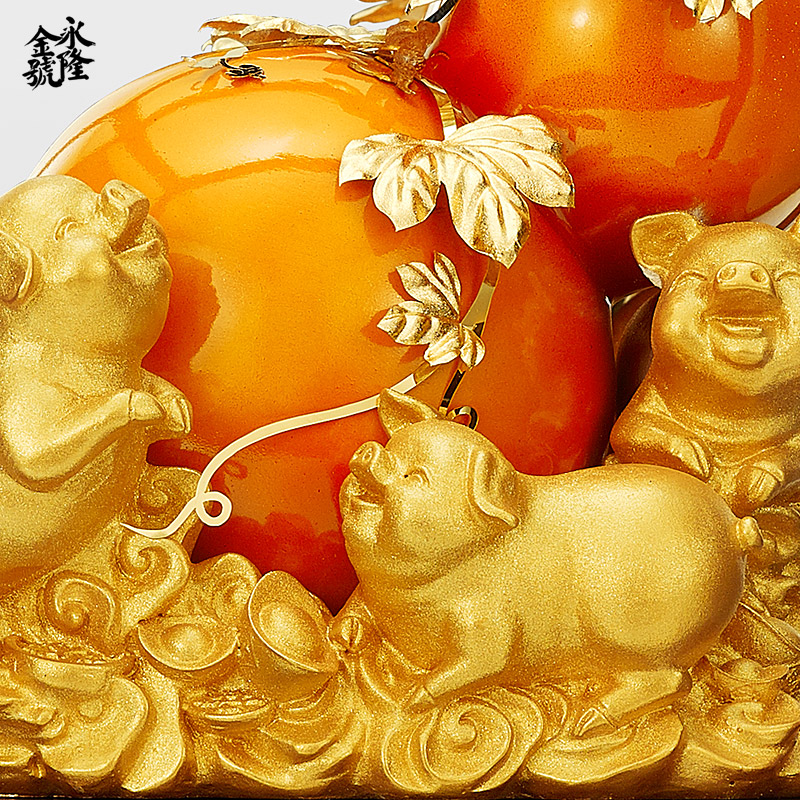 福禄生财足金金箔摆件开业庆典生日礼物创意家居摆件