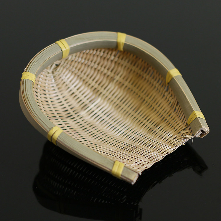 点心加密斜口簸箕铲炸物篮手工竹编水果篮寿司果盆