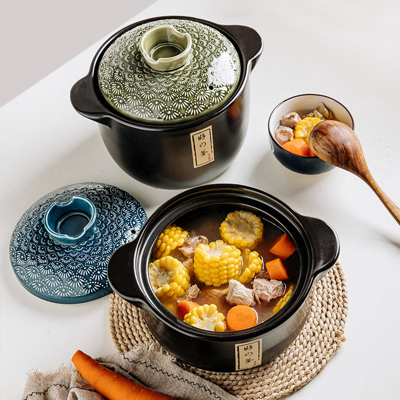 砂锅4升6升日式沙锅煲汤锅深款陶瓷沙煲耐高温锂瓷家用燃气大号