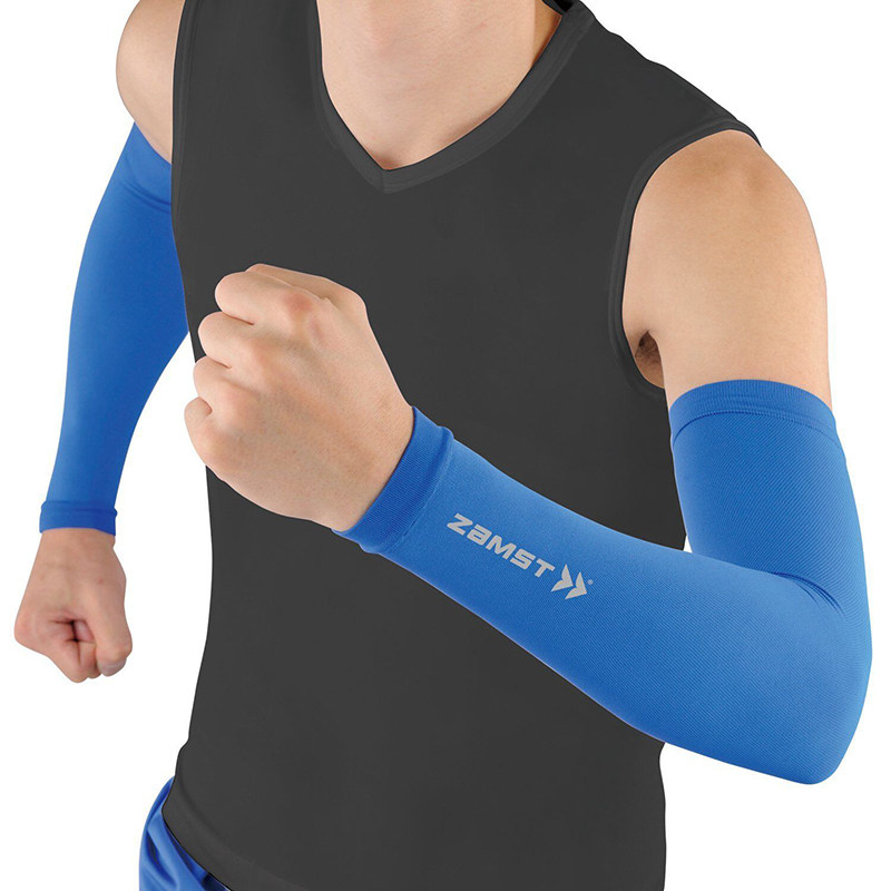 跑步袖套zamst赞斯特男女压缩户外防紫外线马拉松护袖运动护具
