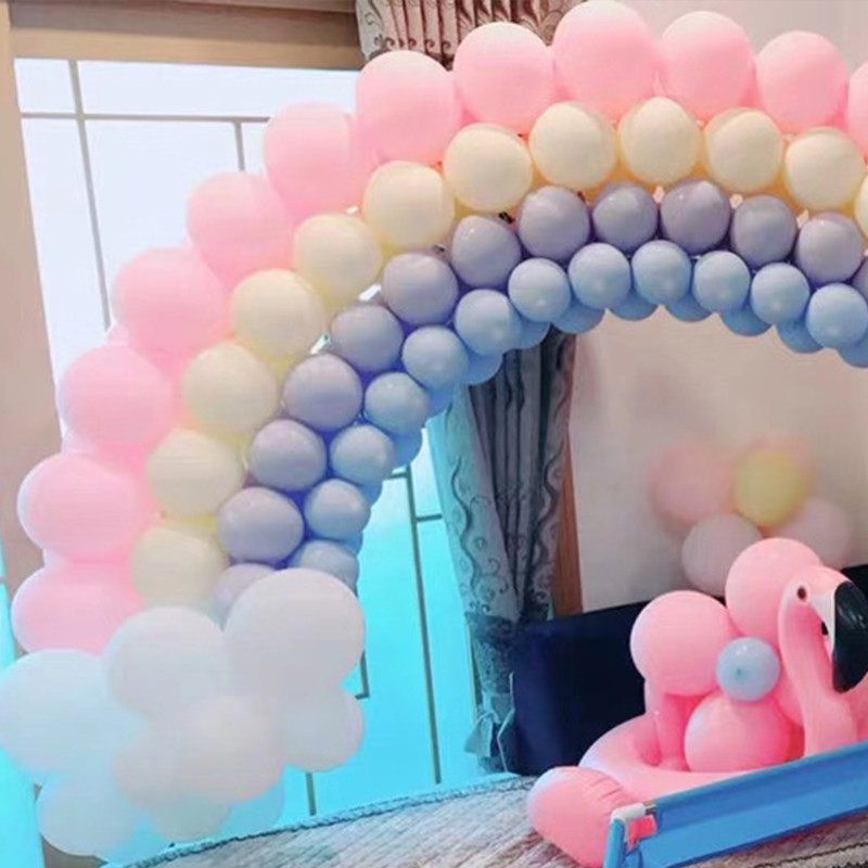 气球拱门ins马卡龙彩虹开业宝宝生日节日装饰气球