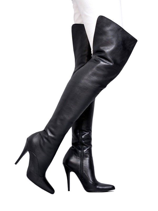 10厘米12厘米性感高跟鞋演出鞋走秀超高跟过膝靴高筒高跟长靴子