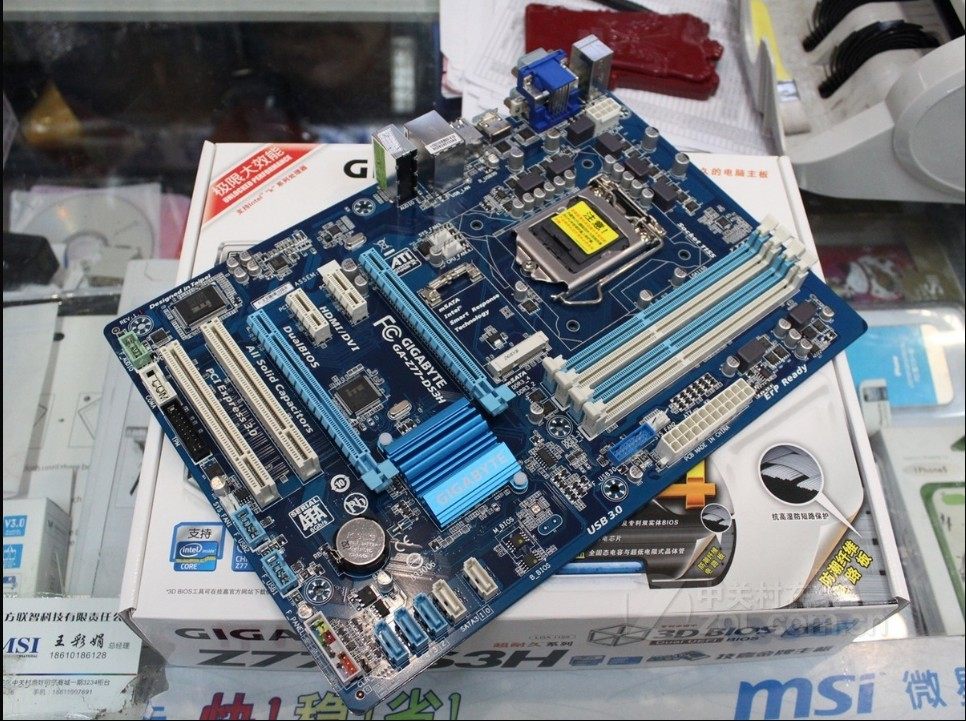 技嘉z77ds3h全固固态豪华华大1155针支持usb30sata30z77主板