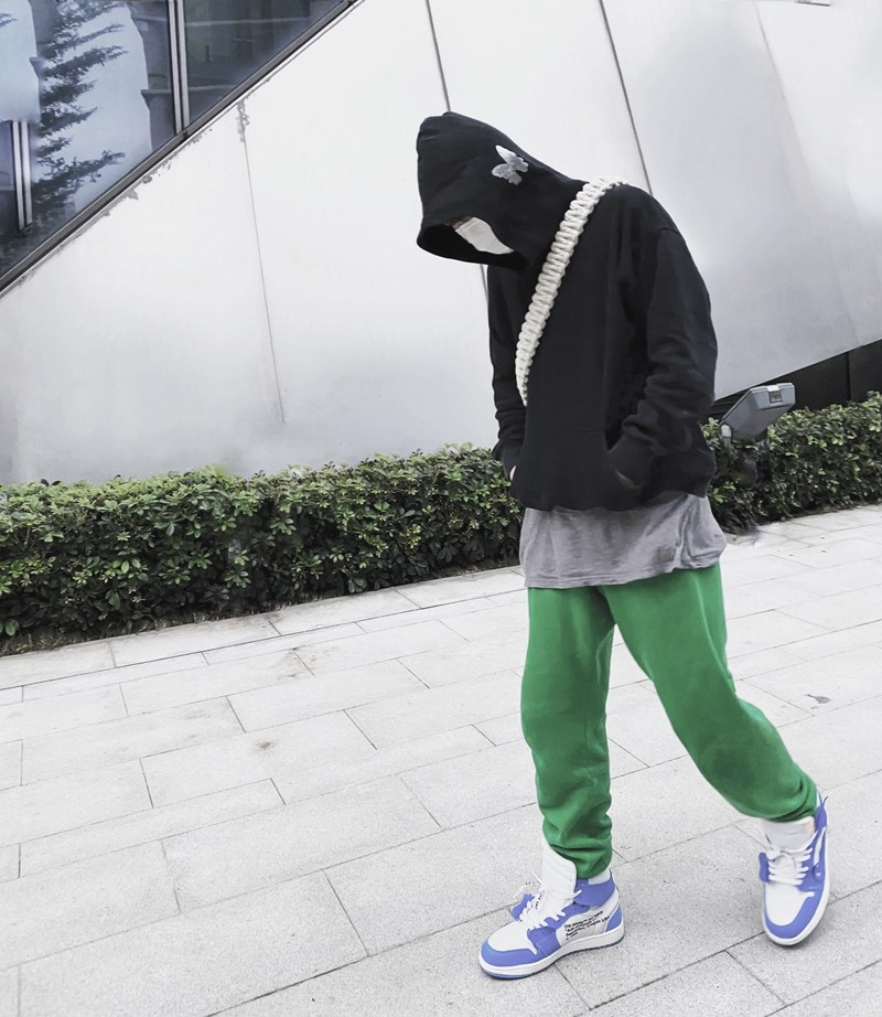 复古vibe蝴蝶闪钻打底wookvibe连帽情侣卫衣