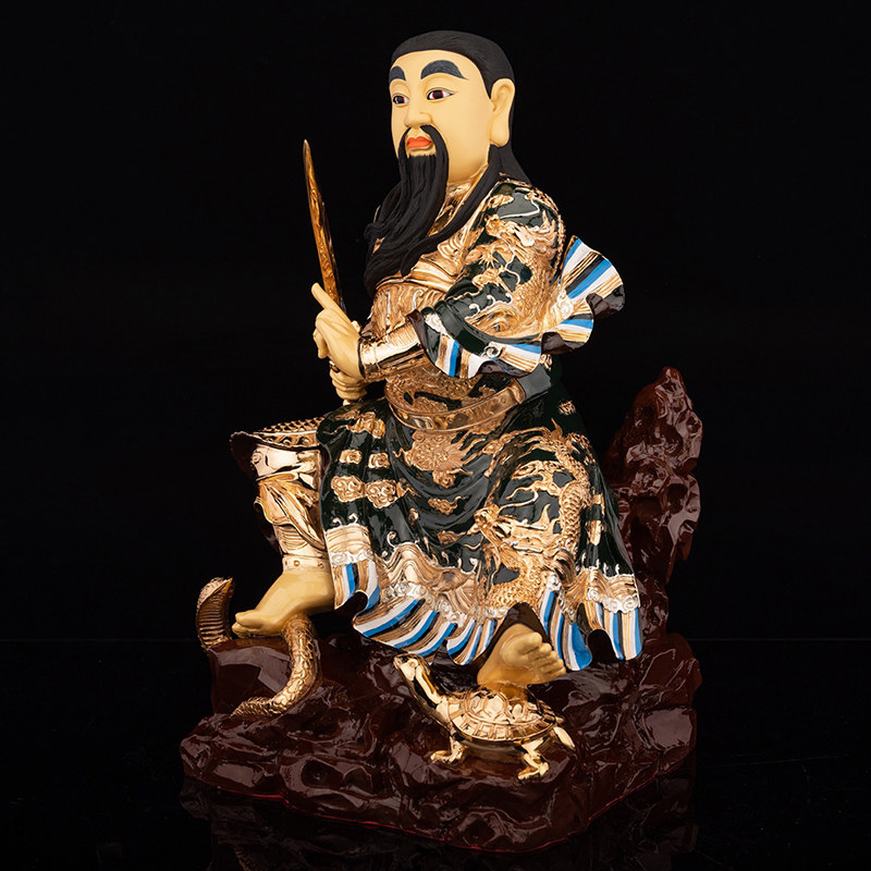 大帝台湾纯铜鎏金北帝玄天上帝真武帝君道教摆件