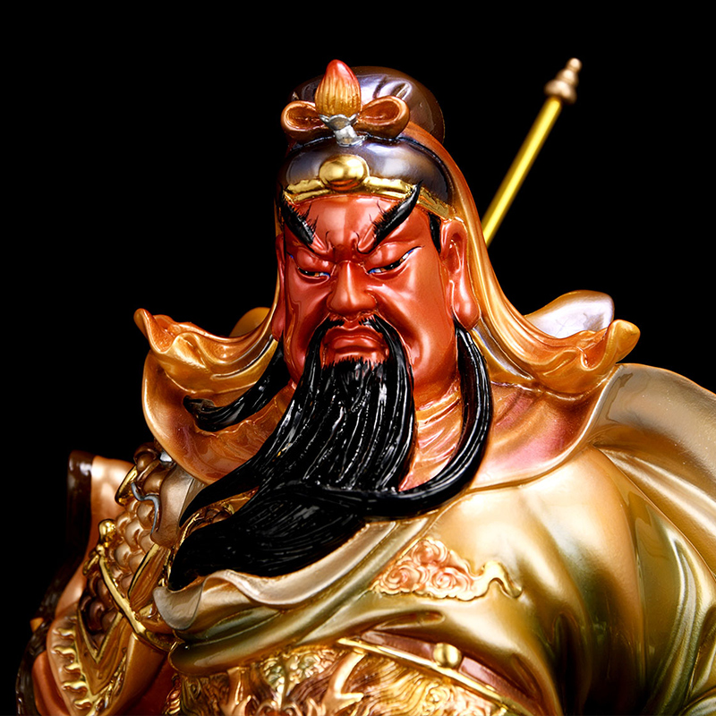 送福阁琉璃关公家居办公室供奉武财神像关羽二爷摆件
