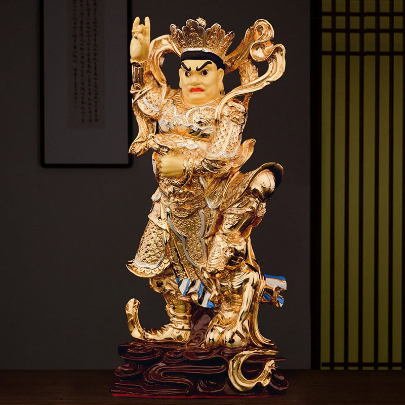 台湾鎏金纯铜四大天王佛像供奉一套寺院大型四大摆件
