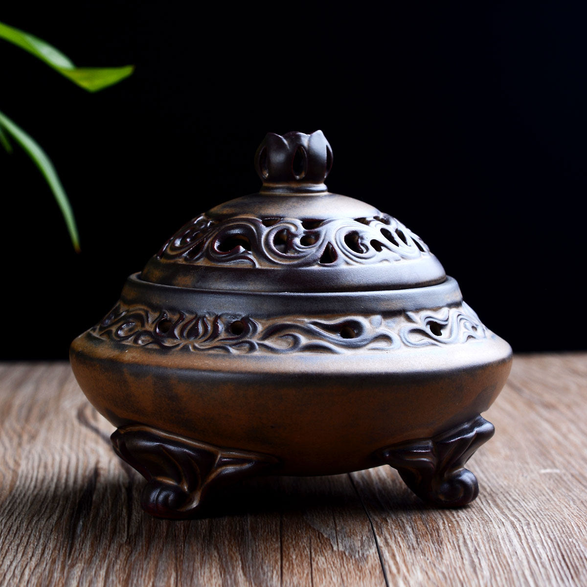 香炉送福阁手工陶瓷仿古檀香沉香卧室盘香线香香薰炉