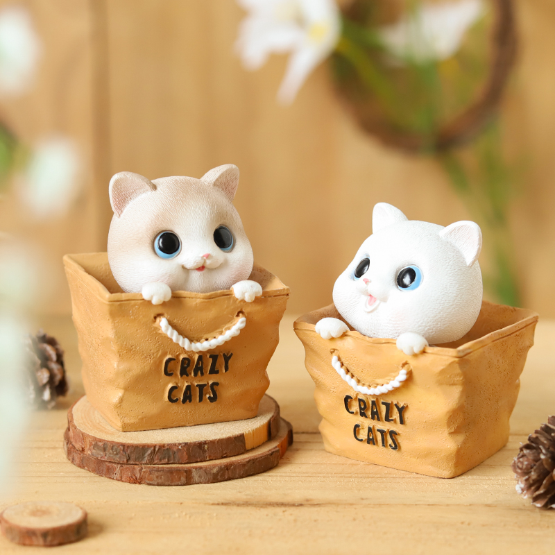 创意可爱可爱猫猫咪北欧客厅办公室桌面装饰品治愈摆件