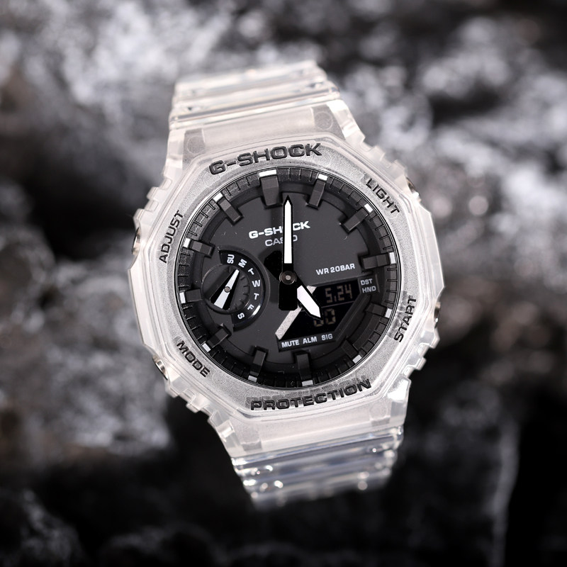 2021款卡西欧农家橡树手表八角透明冰韧系列运动日韩腕表