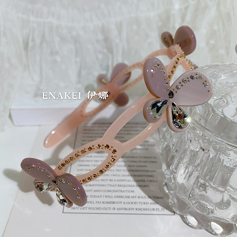 新品彩蝶头箍范头箍女王公主发箍蝶翼亚历山水晶发饰