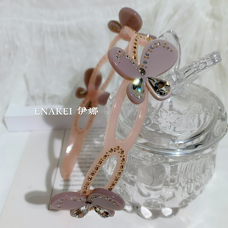 新品彩蝶头箍范头箍女王公主发箍蝶翼亚历山水晶发饰