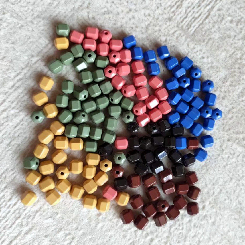 珠子赭石青岛正品六角颗粒多色托玛琳手链项链保健项圈