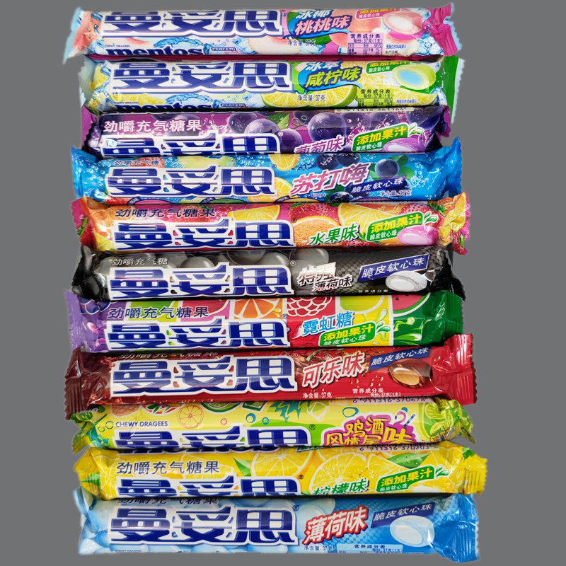 曼妥思条糖劲嚼充气糖果特强薄荷鸡尾鸡尾酒酒味糖果