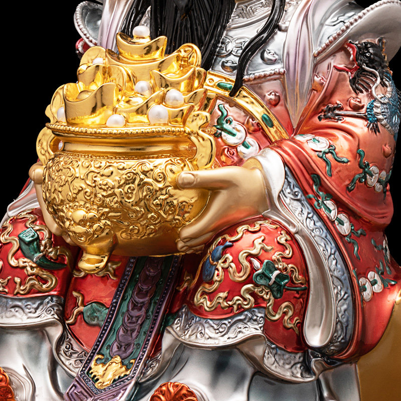 神像纯铜财神爷请招文财神摆件财帛星君家用客厅摆件