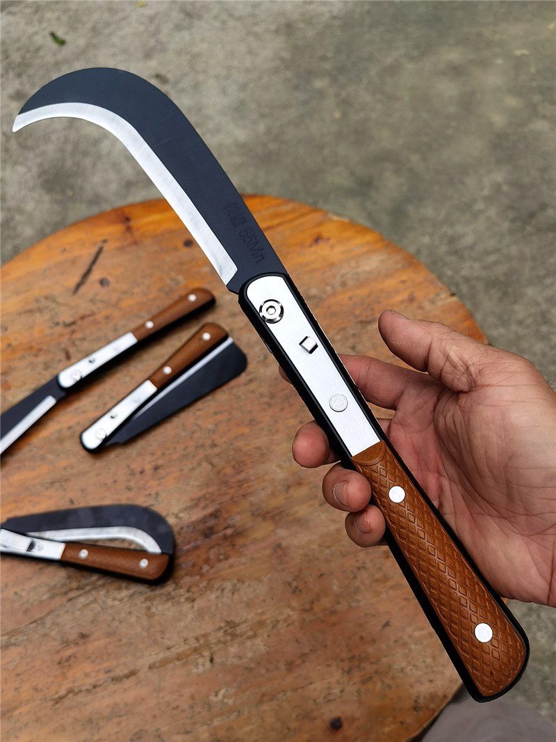 折叠锰钢柴刀砍树刀柴刀劈柴户外伐木开路刀手工丛林特殊钢镰刀