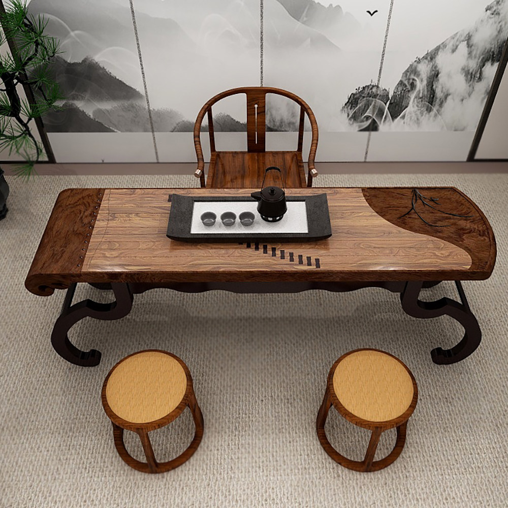 新中式茶桌功夫茶仿古会所酒店茶室书房茶几