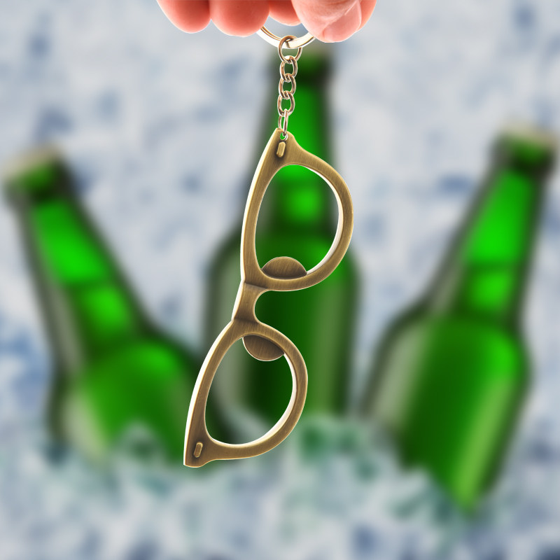 创意开瓶器眼镜金属起子汽水启瓶加厚双头啤酒开瓶器