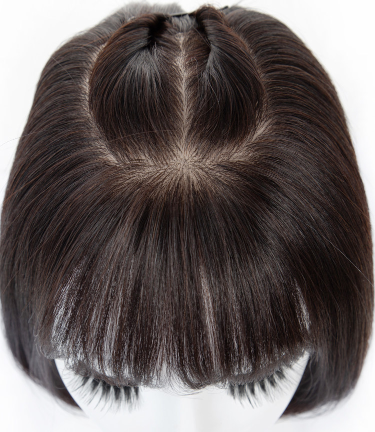 假发双递针大头头皮随意真发手工逼真手织短发整顶假发