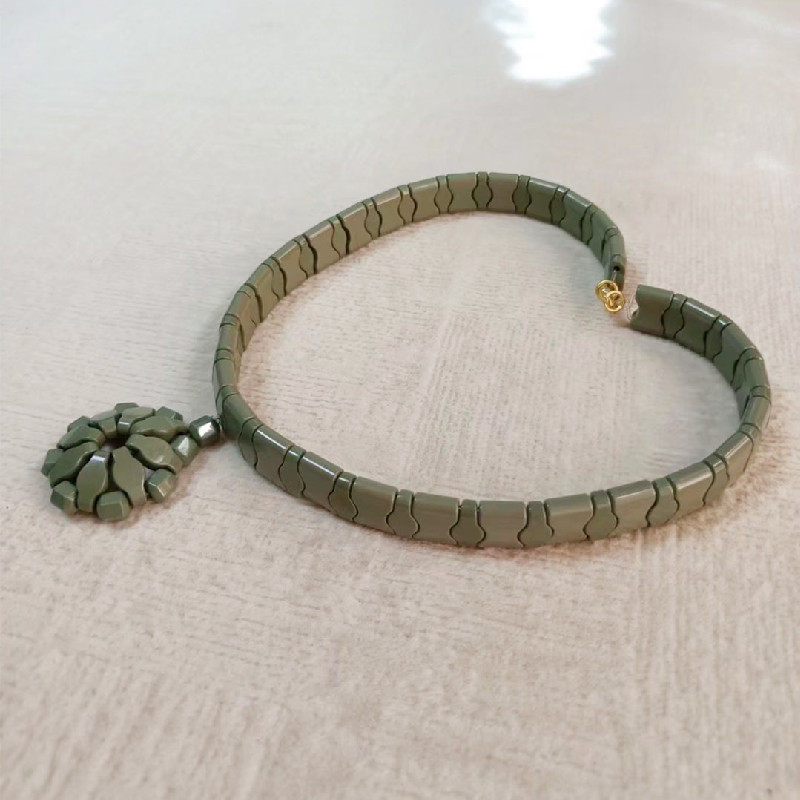 麦饭石新款颈圈实体定制托尔玛琳石项链负离子颈部项链