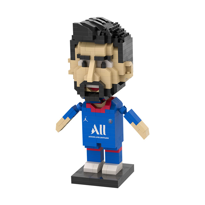 梅西皇马c罗足球明星益智兼容乐高积木送男友生日恋爱情人节礼物