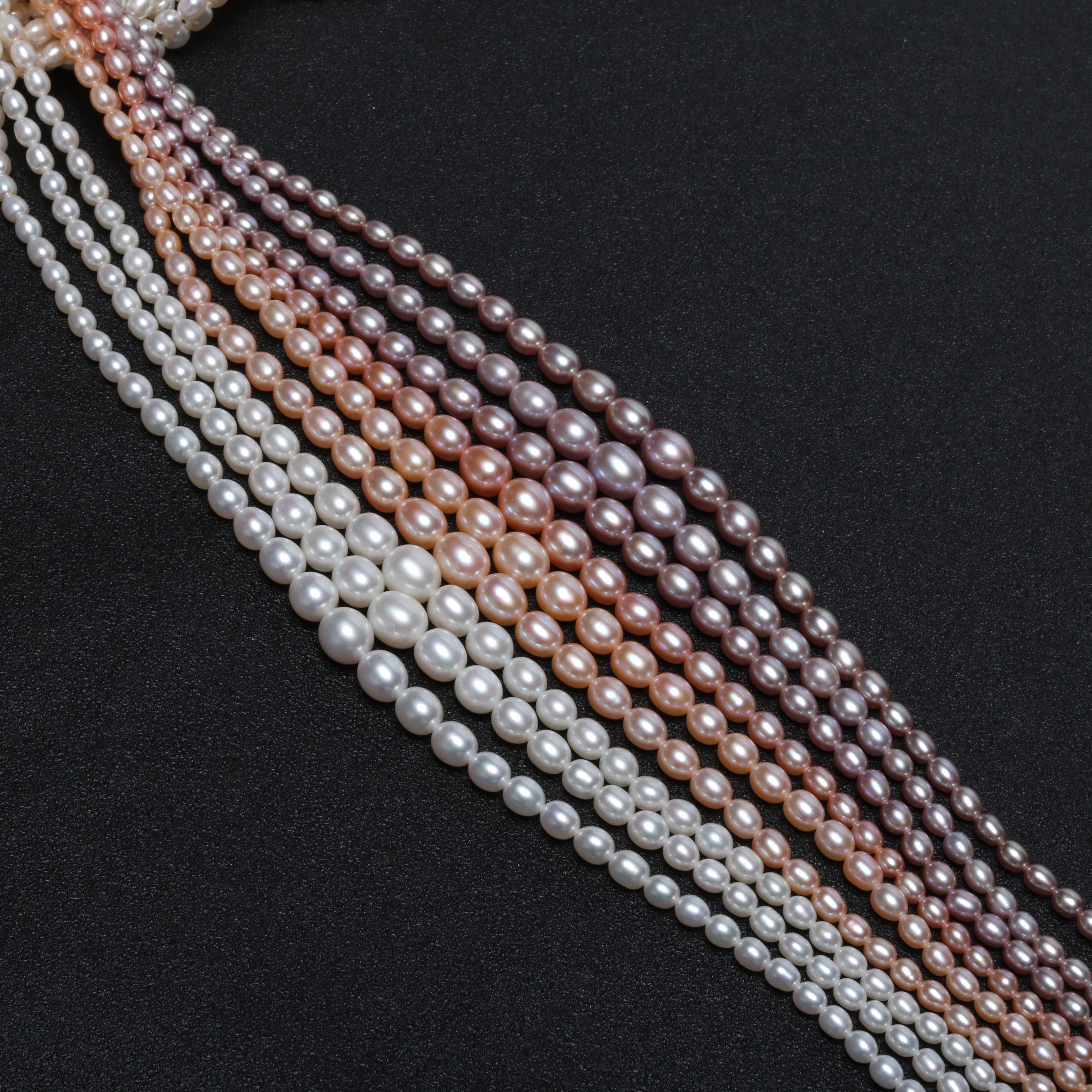 4-9mm米珠塔链米项链天然淡水珍珠aaaa品质diy颈饰