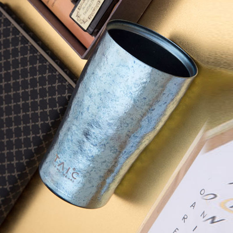 英国taic钛度纯钛保温保冷啤酒杯杯双层水杯小大容量男女士钛合金