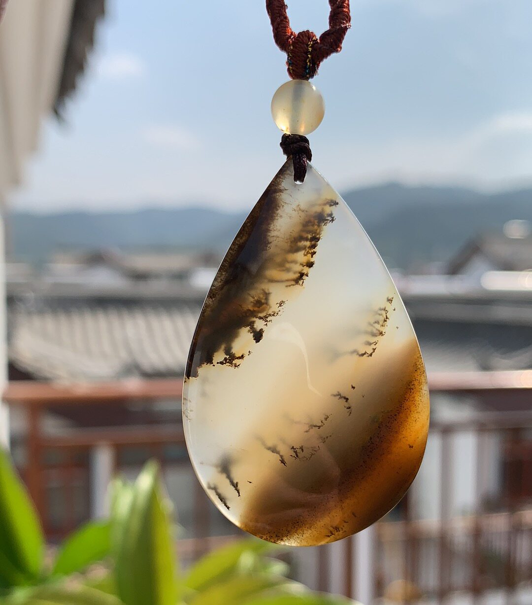 杨玉家天然黄龙玉冰种水草水滴平安无事挂件吊坠证书颈饰