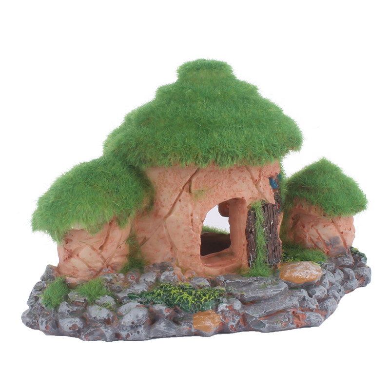 装饰房子鱼缸造景水族仿真真假摆件小鱼鱼虾造景