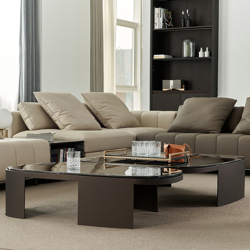 茶几意大利poliform简约轻奢大理石岩板异形极简设计师茶几