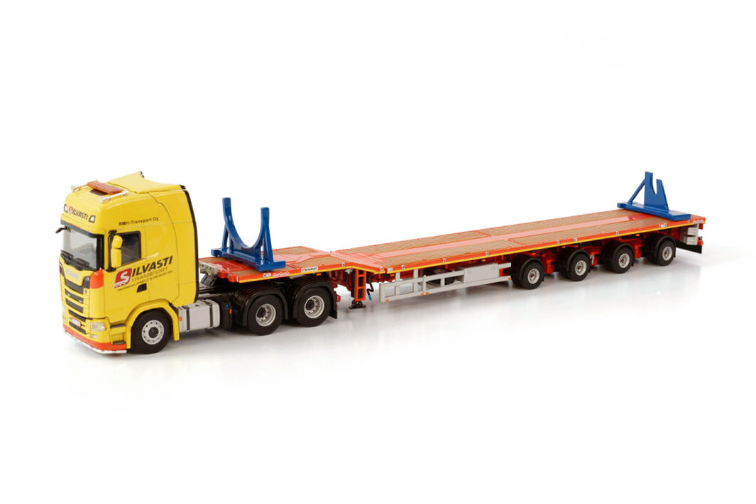 模型wsi比例scania斯堪尼亚平板卡车silvasti合金车
