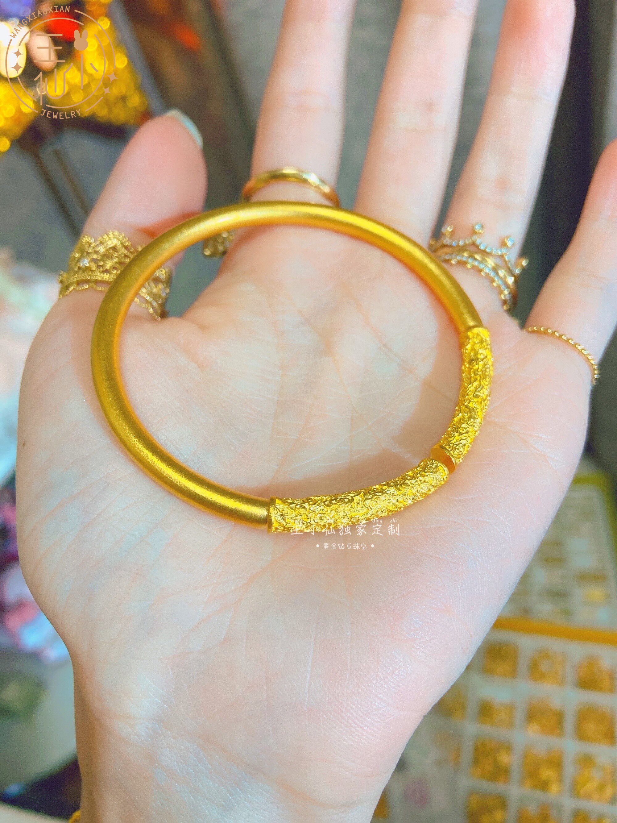 王小仙古法金箍棒如意祥云錾刻手工金传承足金珠宝手饰