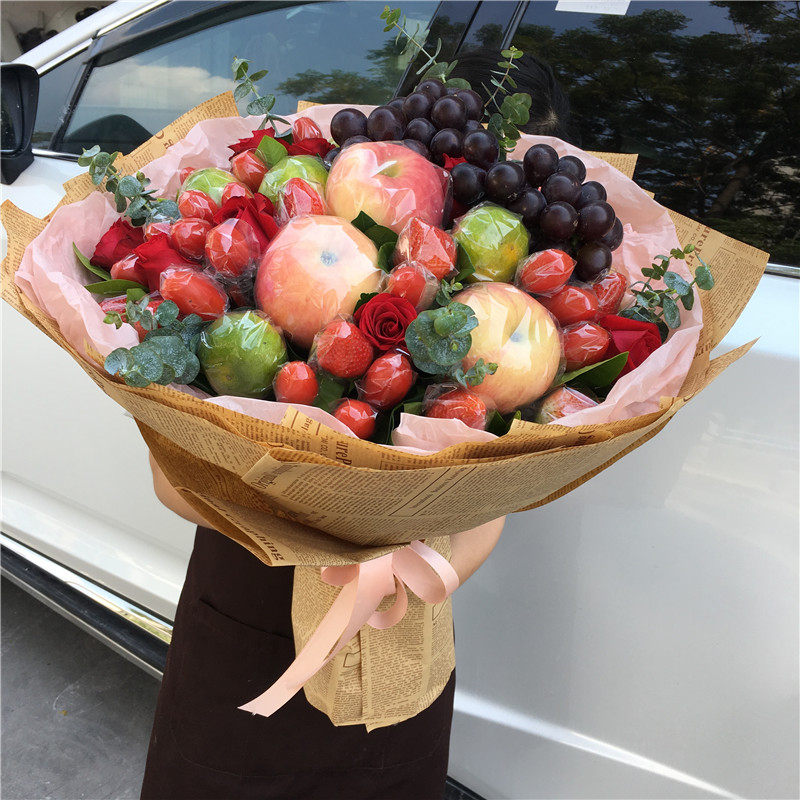 教师节创意个性橙子水果韩式花束草莓蔬菜东莞鲜花鲜花速递同城
